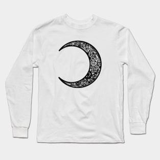 Black Henna Crescent Moon Long Sleeve T-Shirt